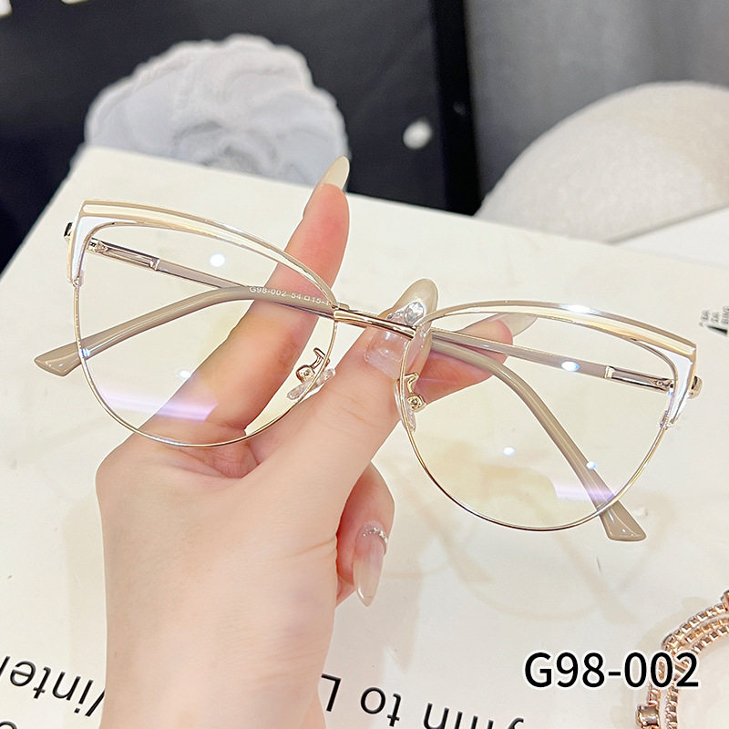 G98-002 new retro anti-blue light glasses frame Internet celebrity same fashion high-looking plain glasses big eye glasses frame