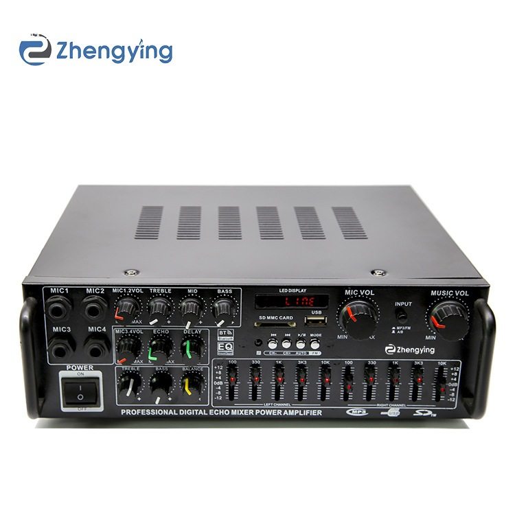 High-Power Household Power Amplifier 12V220V Bluetooth Eq Equalizer Car Outdoor Karaoke Dual-Purpose Power Amplifier