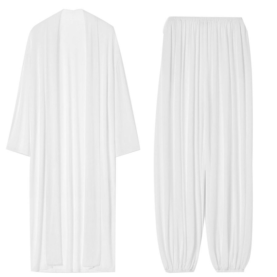 Chic Oversized Sheer Cardigan and Mini Skirt Set Relaxed Fit Long Pants Casual Style Perfect for Spring and Summer