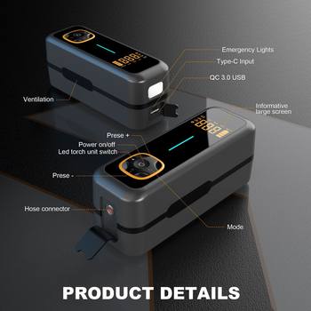 Cross-Border Digital Display Car Air Pump, High Temperature Resistant, Compact, Mini, Portable, Wireless Car Tire Inflator