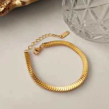 2022 summer new bracelet jewelry bracelet girls self-discipline square fish scale mesh double-sided retro niche design