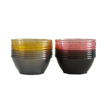 6oz Disposable Plastic Bowl Gold Powder Blue Glitter Dessert Bowl Mousse Bowl Colorfulful Plastic Bowl Transparent Bowl Cross-Border