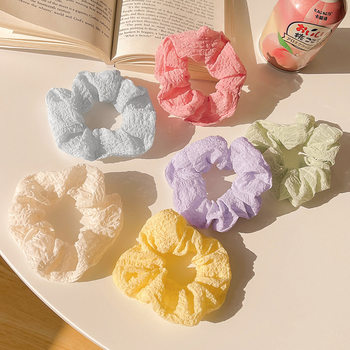 Korean style simple ins balls hair ring new high-end feeling fat sausage head rope hair small fresh hair rope women