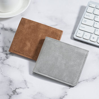 Japanese Unprinted Sandy Wallet Card Holder Men's Ultra-thin Short Wallet Soft Wallet Multi-card Wallet