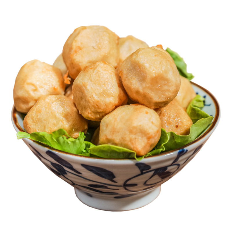 Wholesale Golden Fish Eggs Hong Kong Style Curry Fish Balls Hot Pot Balls Kwantung Cooked Ingredients Barbecue String Malatang Commercial