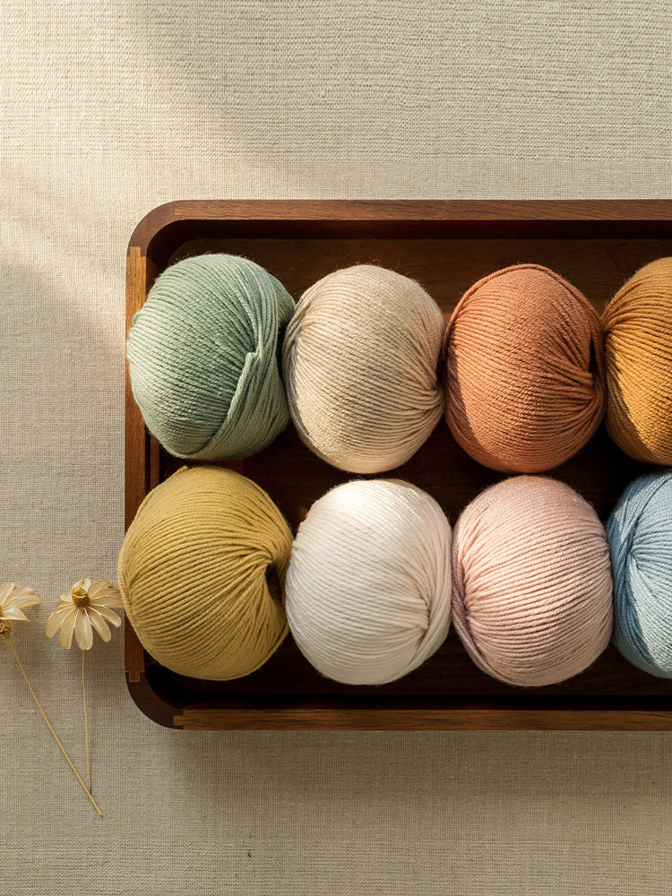 Su Su Jie's Morandi 6# Australian Merino Wool Hand-knitted Clothes Hat Scarf Wool Group