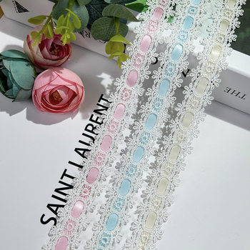 Colorful Accessories Lolita Wear Ribbon Water-Soluble Lace Embroider DIY Handmade Card Bag with Lace Baby Clothes Accessories