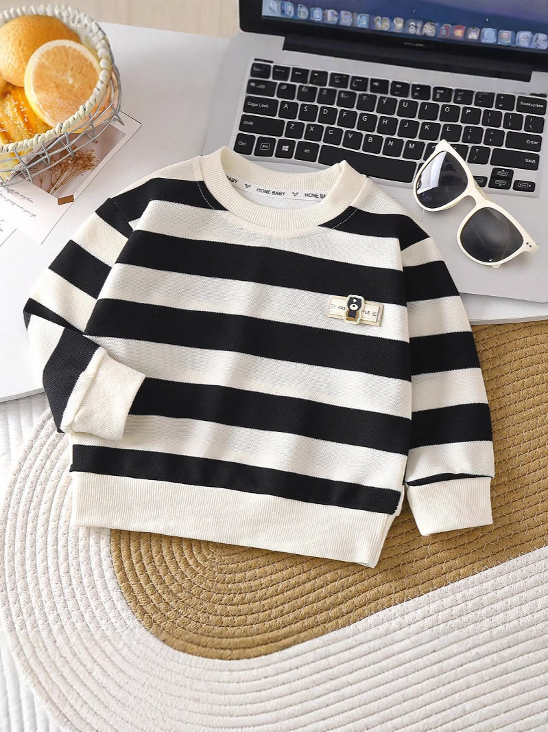 Children's Striped Hoodie, New Spring & Autumn Collection, Boys' Long-Sleeve Pullover, Girls' Casual Outerwear Top