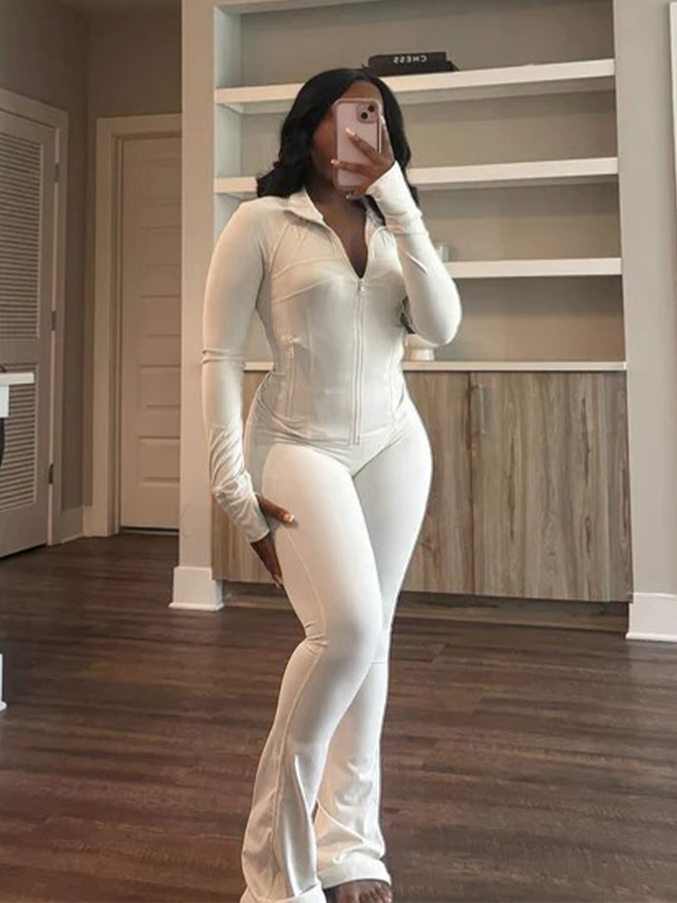 2025 Amazon Europe and the United States spring and summer cross-border sports leisure women's sexy tight long sleeve micro horn two-piece set