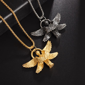 European and American Cross-Border Hot-Selling Environmentally Friendly Alloy Material Six-Wing Angel Jewelry Pendant Personalized Creative Necklace Accessories Wholesale