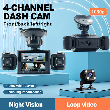 New Foreign Trade Model Driving Recorder 1080P Car Front, Rear, Left and Right Cameras Four-Lens High-Definition Night Vision Recording