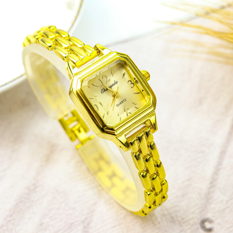 女款小众小方表百搭防水石英女士手表女生小巧轻奢ins风手链女表