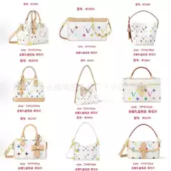 Fashionable Genuine Leather White Multicolor Crossbody Bag, Commuter Lightweight Underarm Bag, Large Capacity Women's Purse, Premium Designer Style