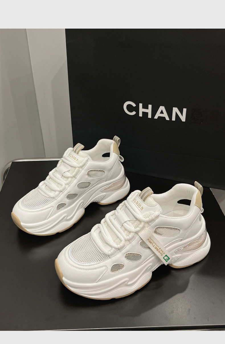 Dép sandal nữ quai chữ V đơn giản đế wedge PU thoáng khí — Xanh dương, Mơ chi tiết 12