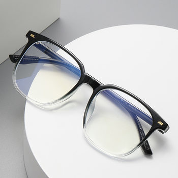 New Large Frame Retro Male Student Tr90 Glasses Frame Female with Prescription Myopia Glasses Frame Anti-Blue Light Flat Mirror oz