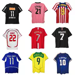 Retro Football Jersey Star French Zidane Atletico Madrid Brazilian Ronaldo Ronaldinho Ac Santos Rome Ronaldo Jersey