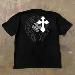 Pure Cotton Short-Sleeved T-Shirt for Men, Pure Cotton Heavy Cross Print T-Shirt, Harajuku Yk Casual O-Neck Short-Sleeved T-Shirt for Both Men and Women