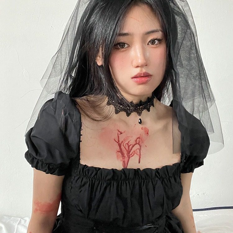 Black collar female neck strap ascetic lace malicious Halloween accessories makeup neck jewelry clavicle chain