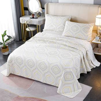 Golden Romantic ins Bedding Three-piece Set Modern Simple Student Spring and Summer Cotton Quilted Quilt Three-piece Set