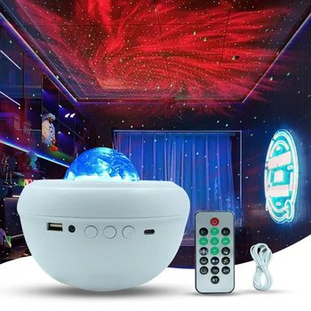 Cross-Border Galaxy Starry Sky Lamp Projection Lamp USB Bluetooth Audio Water Ripple Laser Stage Atmosphere Night Light Led Lamp