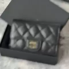 New Style Genuine Leather Chanel-Style Caviar Card Holder, High-End Quilted Coin Purse, Guangzhou Source, Portable and Convenient