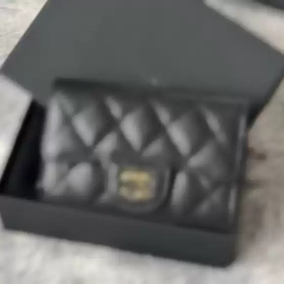 New Style Genuine Leather Chanel-Style Caviar Card Holder, High-End Quilted Coin Purse, Guangzhou Source, Portable and Convenient