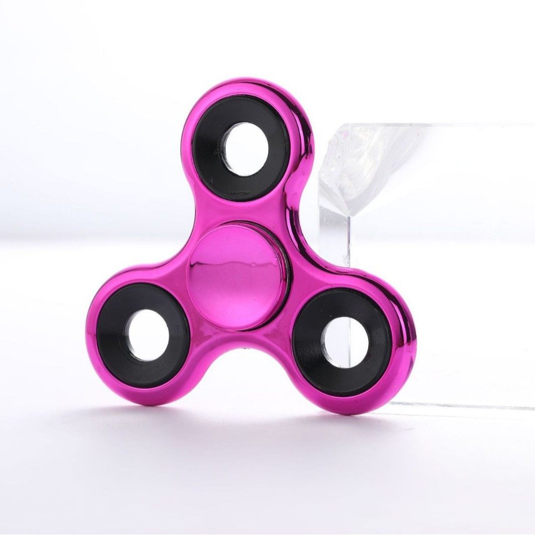 New electroplated fingertip gyro adult children decompression finger room Tuo toy ABS plastic bracket factory wholesale