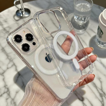 17Promax Magnetic Case Transparent Suitable for Apple 16/15Magsafe Mobile Phone Protective Case 14/13 Two-In-One