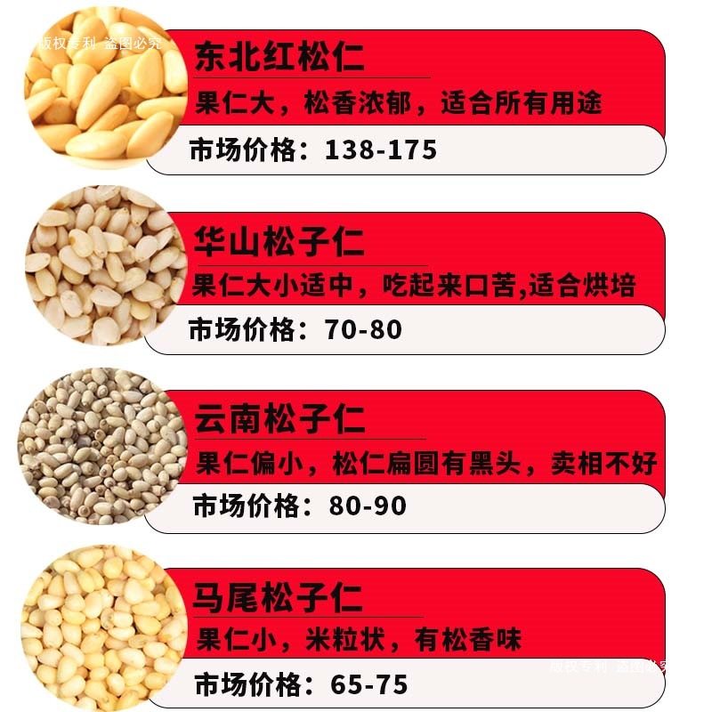 New Northeast Wild Red Pine Nuts 500g Extra Large Shelled Original Pine Nuts Cooked Raw Pine Nut Meat Small Package