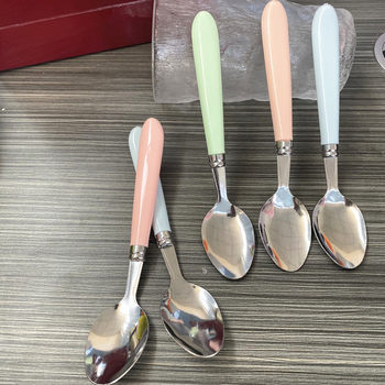 Macaron color handle spoon student children spoon 1 yuan store 2 yuan store supply