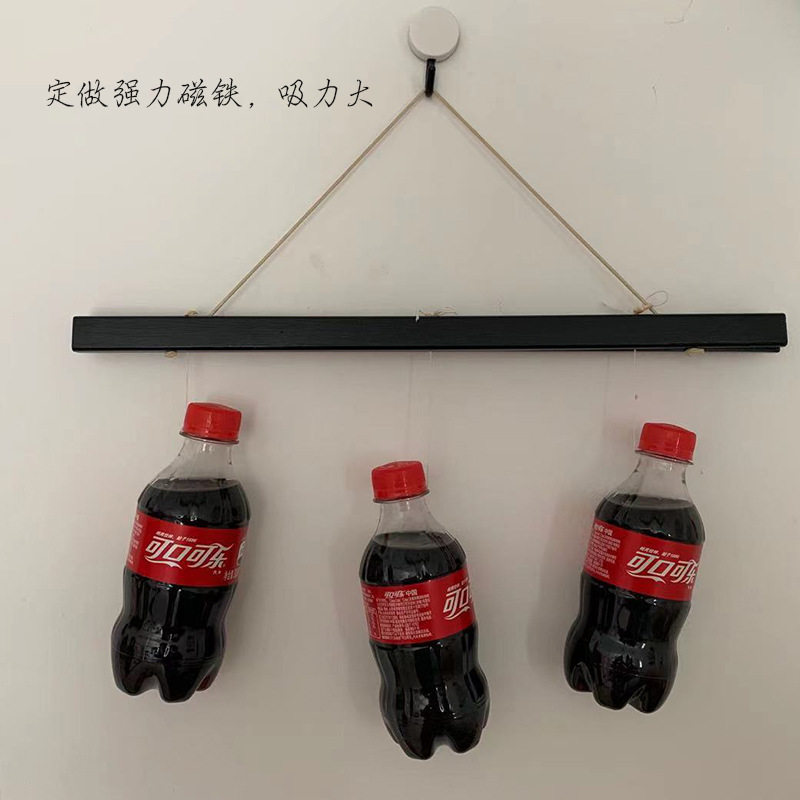 Wholesale and retail paint hanging shaft wooden diy black solid wood magnetic suction painting shaft simple calligraphy magnet hanging painting clip