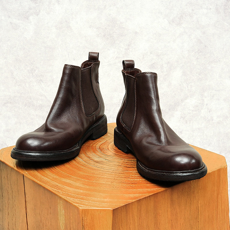 Boot Chelsea Nam Da Mờ Cao Cổ Chiều Cao Đế Khoảng 3cm Màu Đen, Nâu