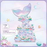 Русалка украшение вечеринки подставка для торта 3D русалка бумажная подставка для торта свадебный десертный стол украшение рабочего стола