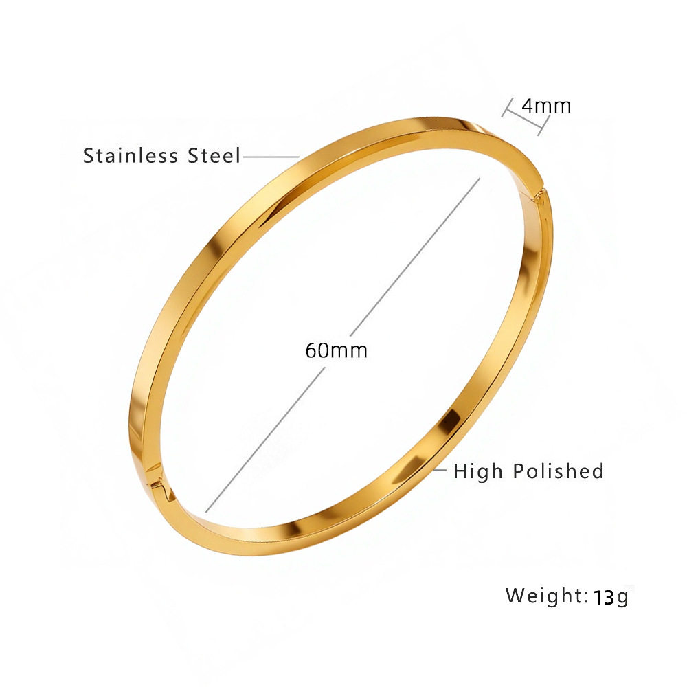 真空电镀通体钛钢时尚光面手镯百搭气质高级感配饰钛钢手镯工厂价