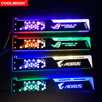 Cool Moon Rgb Graphics Card Bracket 28cm Color Changing Computer Case DIY Light Board Cool Machine Support Bracket