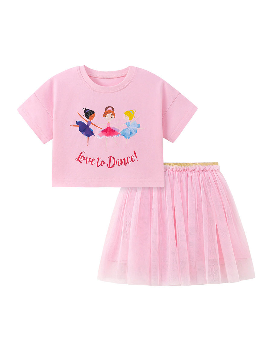 Set gaun mesh anak perempuan musim panas, set bayi perempuan lucu manis, pakaian anak