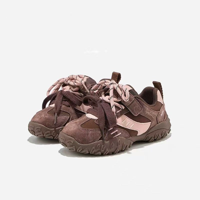 Children's Shoes, Girls' Sports Shoes, 2025 Spring, Autumn and Winter New Style Kidsren's Shoes, Fleece-Lined, Fashionable Soft-Soled Boys' Shoes