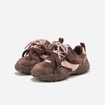 Children's Shoes, Girls' Sports Shoes, 2025 Spring, Autumn and Winter New Style Kidsren's Shoes, Fleece-Lined, Fashionable Soft-Soled Boys' Shoes