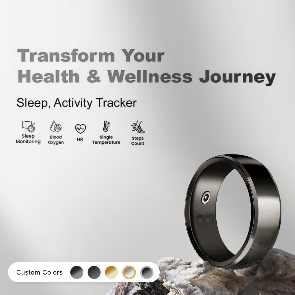 Smart Ring Amazon Hot Hot Ring Black Technology Heart Rate Blood Oxygen Sleep Monitoring Waterproof Bluetooth Ring