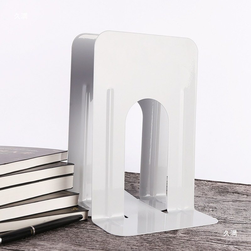 Steel Bookend Library Thickened Steel Plate Bookend Desktop Book Divider Shelf Book Clip Anti-Tip Book Stand