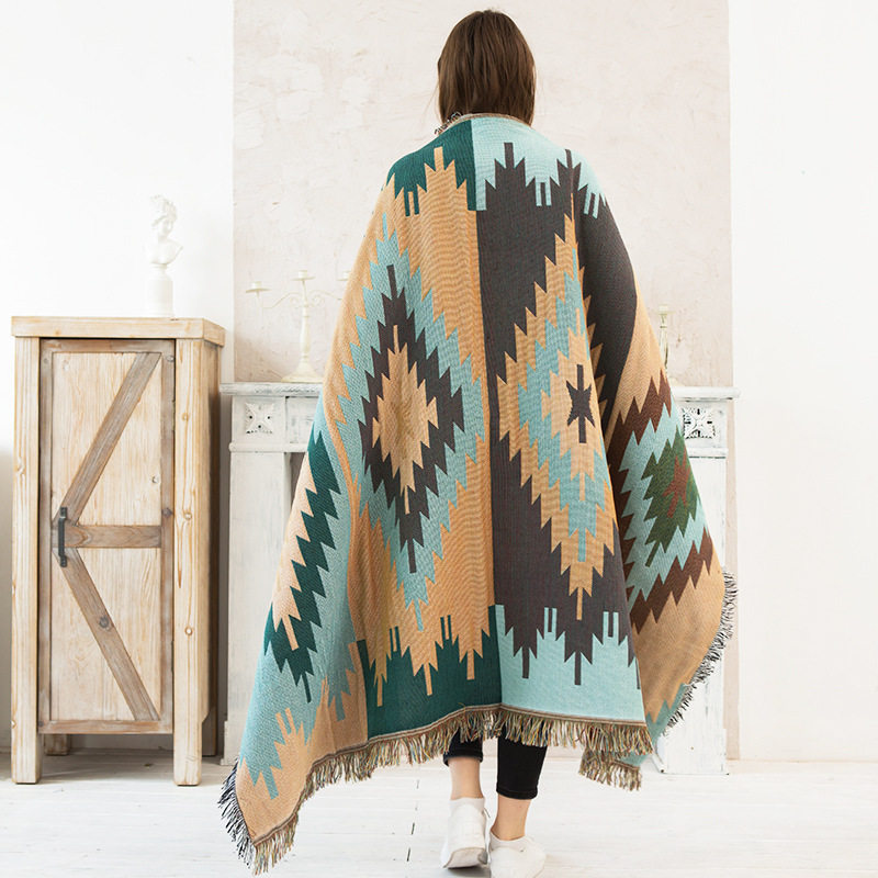 Cross-Border Export Line Blanket Sofa Blanket Sofa Towel Camping Outdoor Picnic Cloth Blanket Decorative Blanket Tassel Dropshipping