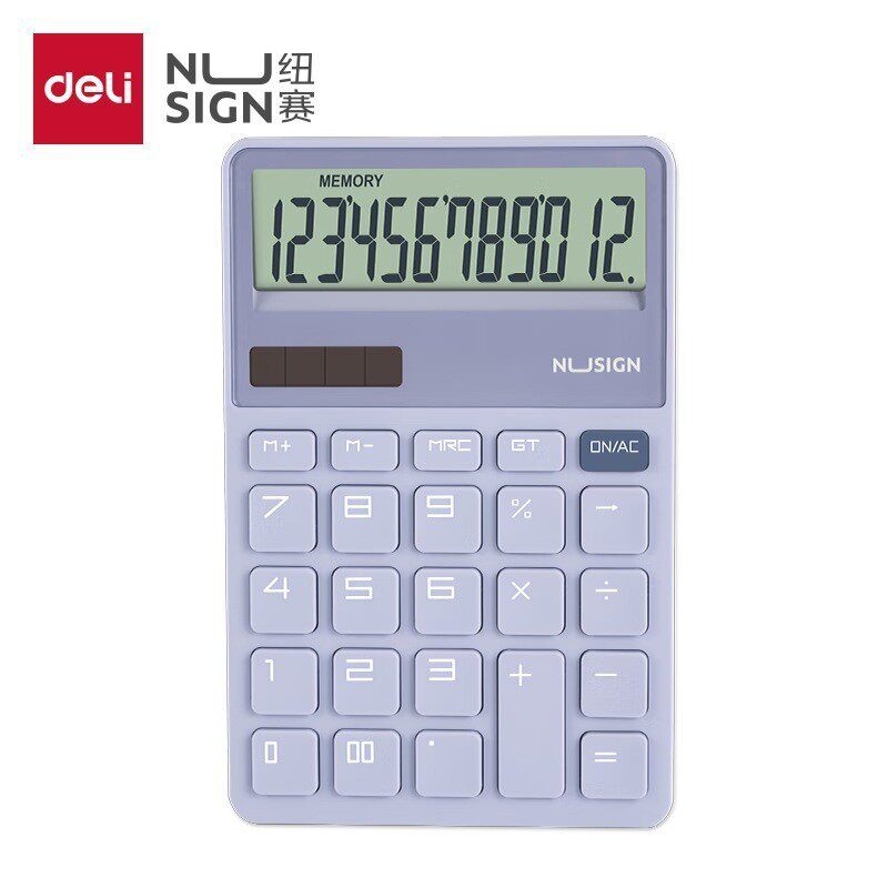 得力837计算器便携双电源大屏幕财务会计学生办公12位计算机批发