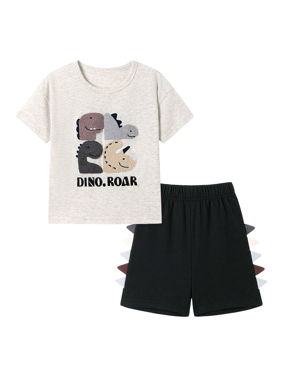 Summer Boys' Set, Fashion Cartoon Kids' 2-piece Outfit, Short-sleeve Baby Set
