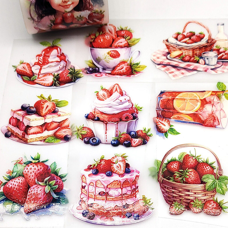 Handbook Tape DIY Transparent Pet Special Oil and Paper Character Decoration Material Cartoon Community Self-Adhesive Sticker Customization