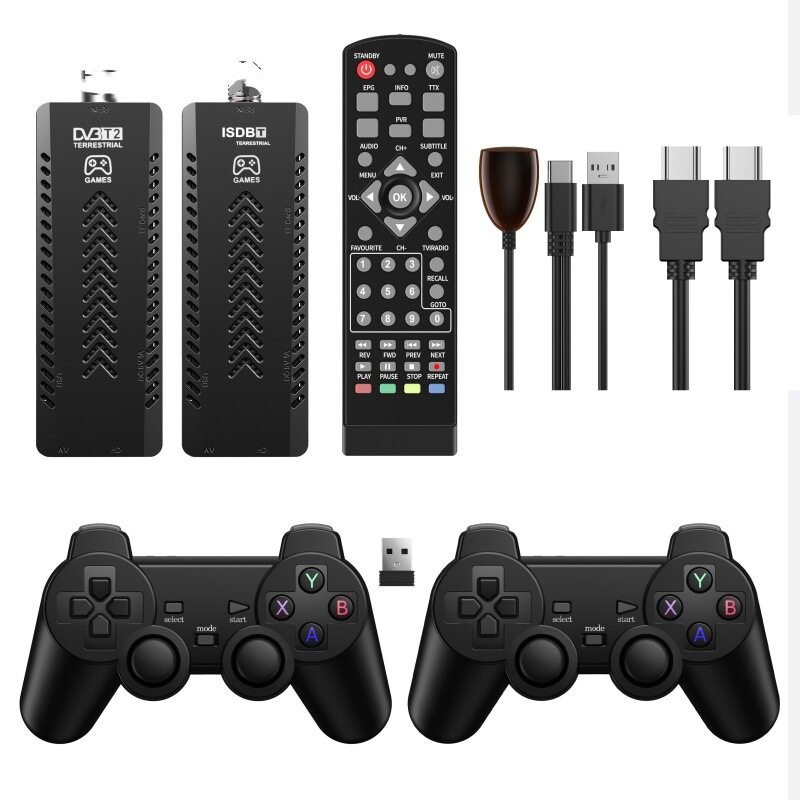 Cross-Border Isdb-T/Dvb-T2 Game Console Tv Set-Top Box 4K Dual System Android Wireless Two-Player