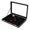 New Simple Single Layer with Lock Wooden Leather Jewelry Box Earrings Earrings Jewelry Box Large Jewelry Box Wholesale
