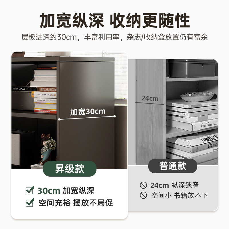 书架置物架落地客厅沙发侧边格子柜黑色收纳柜靠墙储物柜书柜矮柜