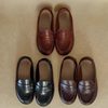 Korean Style Cowhide Girls Retro Loafers 2025 New Style Princess Style Kidsren's Leather Shoes Baby Soft Sole Shoes