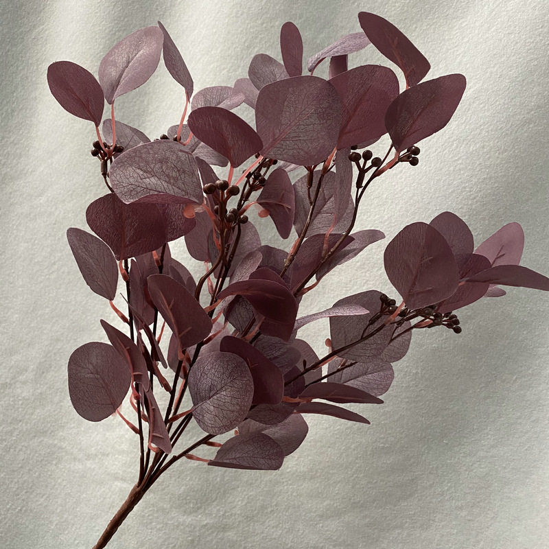 把束9叉带豆苹果叶人造装饰假花批发婚庆仿真花束室内摆件 假绿植