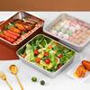 Cross-border Stainless Steel Towel Tray Outdoor Food Preparation Tray with Lid Baking Tray Household Refrigerator Storage Lunch Box Rectangular Square Tray